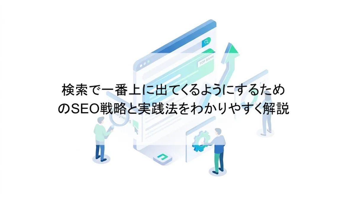 検索で一番上に出てくるようにするためのSEO戦略と実践法をわかりやすく解説のアイキャッチ画像