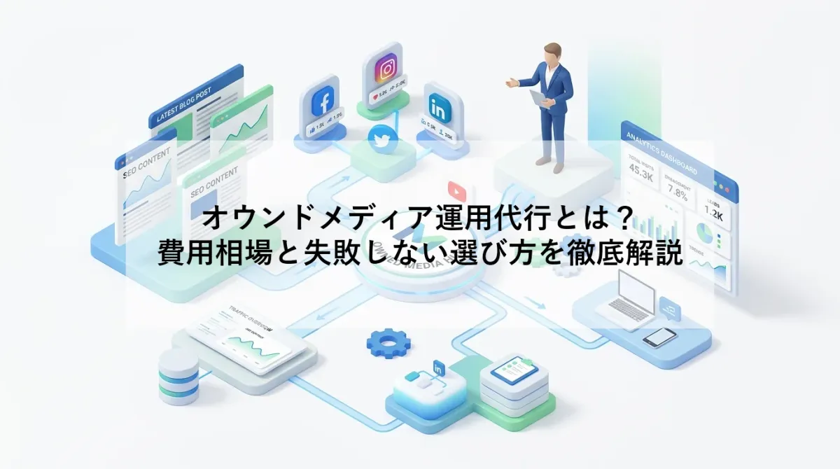 オウンドメディア運用代行とは?費用相場・依頼範囲・選び方を解説のアイキャッチ画像