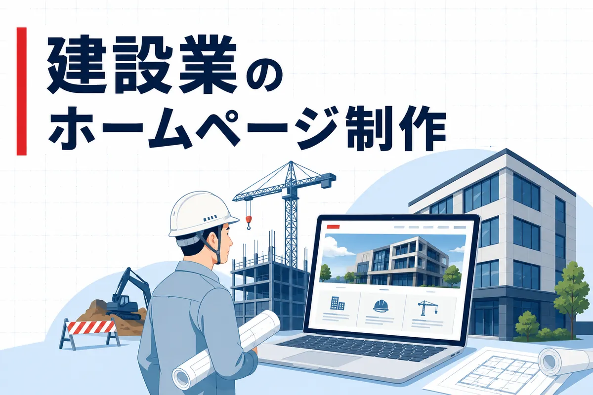 建設業向けホームページの作り方を徹底解説|業態別設計の実績レポートのアイキャッチ画像